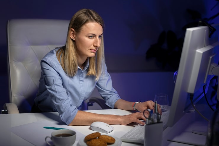 Fokussierte Arbeit am Bildschirm